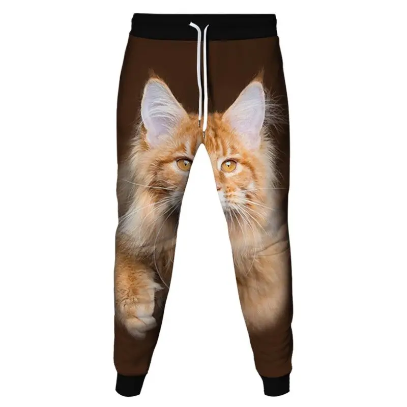 Animal Cat Print Men Sportwear Joggers Long Pants Women's Outdoor Casual Sweatpants Male Fashion Party Wear Trousers Size S-6XL