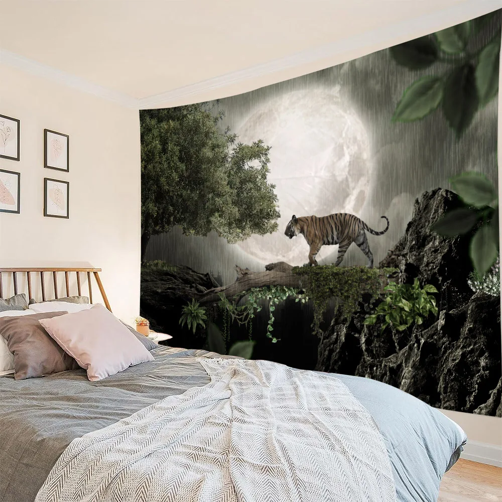 

Natural forest tapestry, used for home wall decoration, living room art decoration wall hanging, waterfall for garden decoration