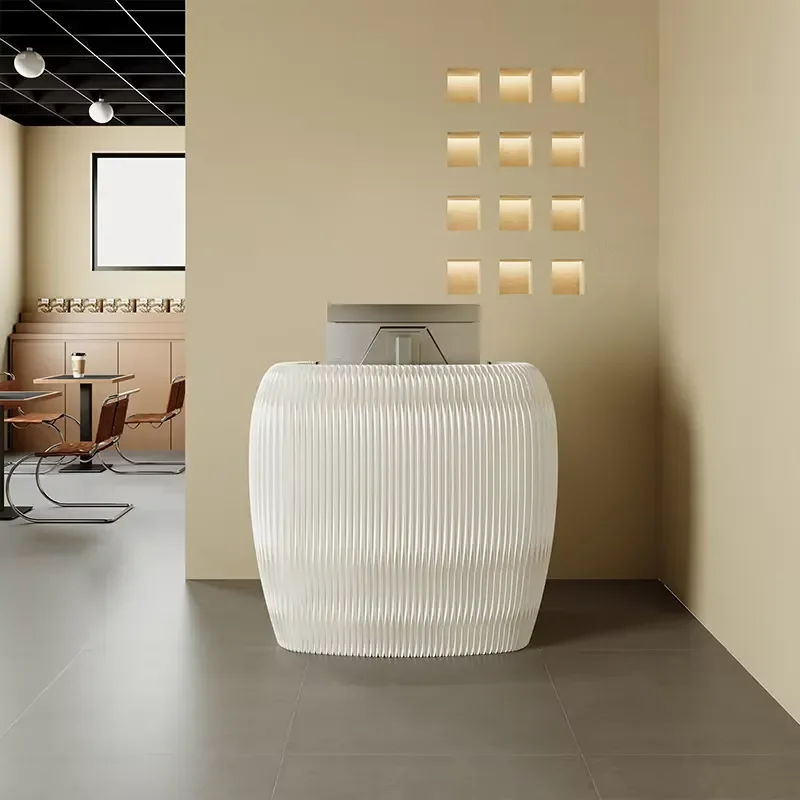 Modern Folding Honeycomb Kraft Paper Reception Desk Counter Acrylic Table Top Eco-Friendly Portable Front Desk for Office