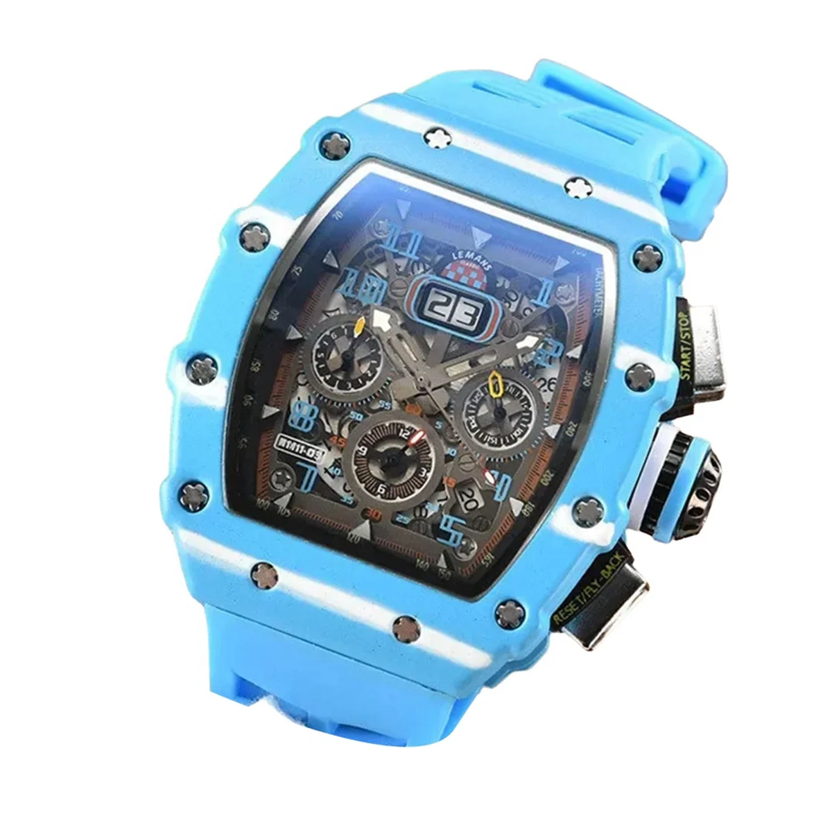 

Retail Luxury Mechanical Style Men'S Watch Waterproof 6 Needle Run Second Watch Wine Barrel Shaped Quartz Watch 5