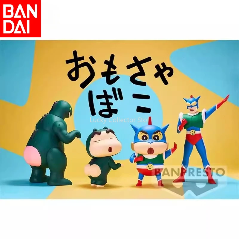 Bandai 100% oryginalna kredka Shin-chan SOFVIMATES dynamiczny Superman pcv sceneria lalka zabawka prezent dla dzieci Model kolekcjonerski w magazynie