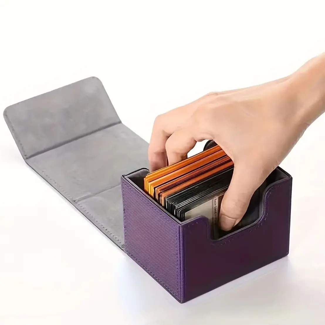 130 + pièces nouvelle Protection de carte quatre rangées grande capacité motif diamant boîte à monnaie en cuir Pu Double fenêtre échiquier jeu stockage