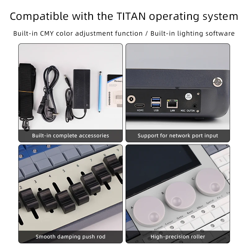 Mini Quartz Mobile DMX Console Tiger Touch TT Stage Lighting Built in Battery Touch Screen, Wi Fi Connection, Professional,