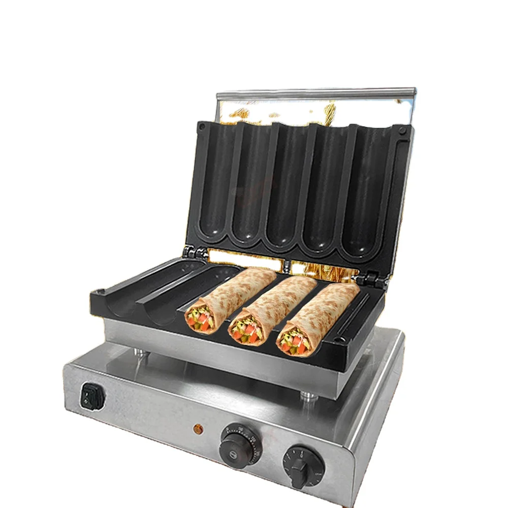 Commercial Electric Chicken Wraps Toaster Non-Stick Burrito Baker Machine for Household Use Barbecue Barbecue Heating Machine
