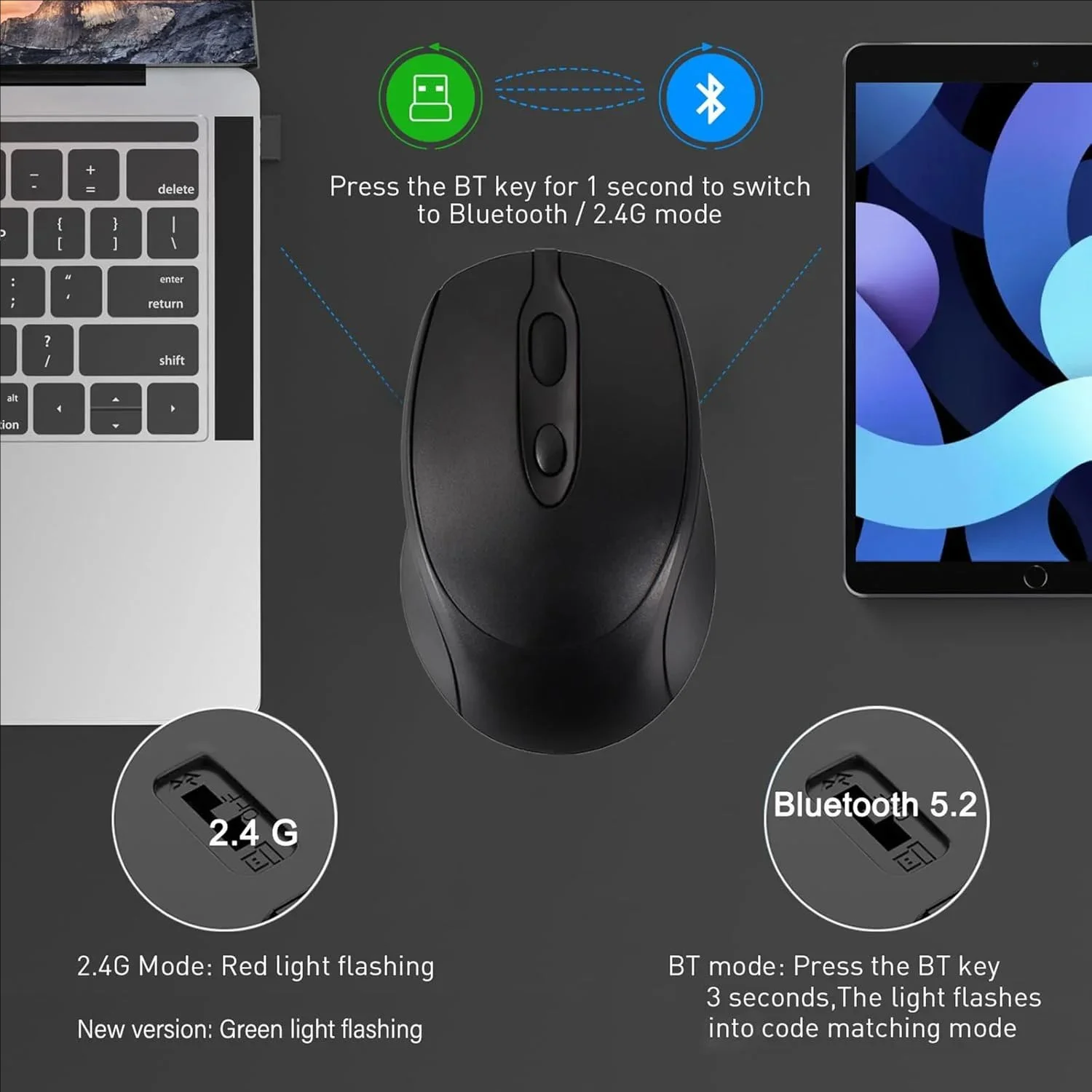2.4G Wireless Mouse Battery Macaron Multicolor Portable Ergonomic Gaming Mouse Wireless Computer Mause Mute Mouse For Laptop PC