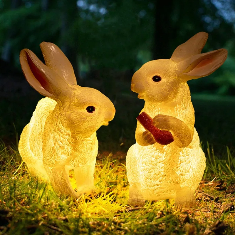 Solar led rabbit light cartoon animal decoration light outdoor courtyard garden simulation luminous rabbit lawn light