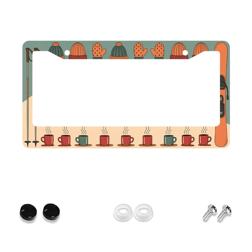 1 قطعة نمط الصبار البرتقالي والأخضر 2 حفرة إطار لوحة الترخيص ، مادة الألومنيوم ، 6x12 بوصة ، مع المسمار ، هدية تزيين السيارة