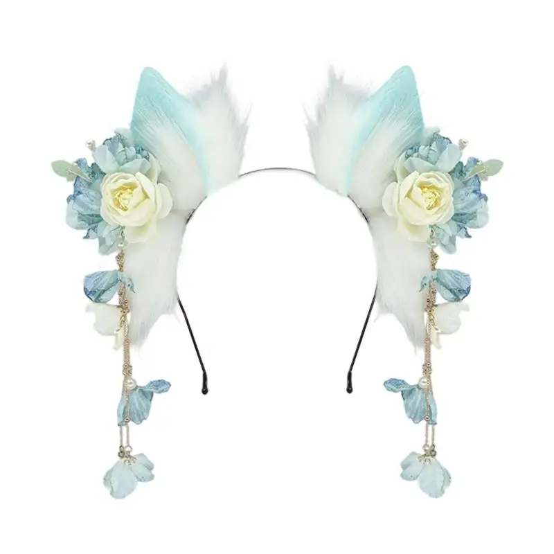 

652F Cosplays Floppy Animal Ear Accessory Headbands Cultural Festival Outfit Enhancer