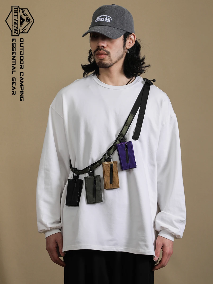 Lightweight Trifold Wallet with Hook Tear Resistant Coin Pocket Card Holder Outdoor Camping Hiking EDC Minimalist Slim Wallet