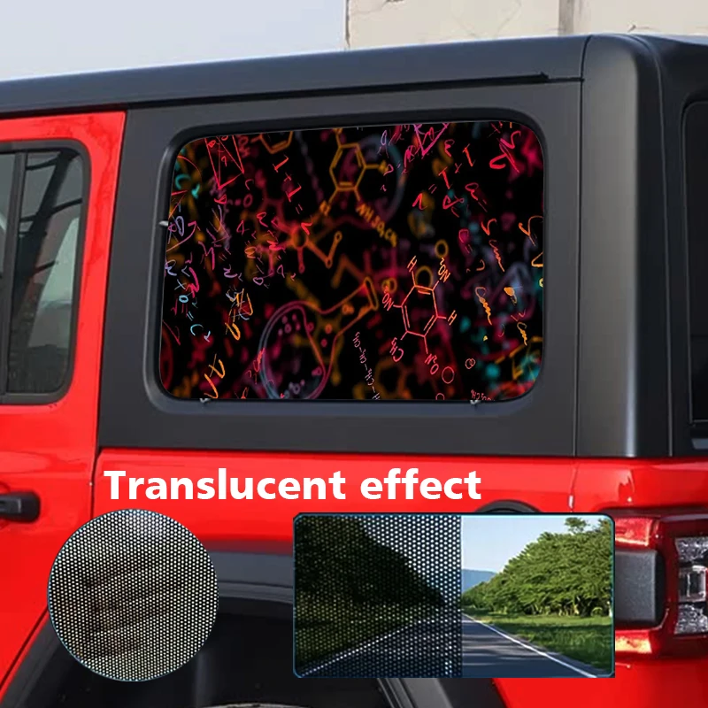 

2 штуки виниловых наклеек с рисунком - перфорированный дизайн для защиты конфиденциальности, прозрачная пленка для окон грузовиков/автомобилей/внедорожников