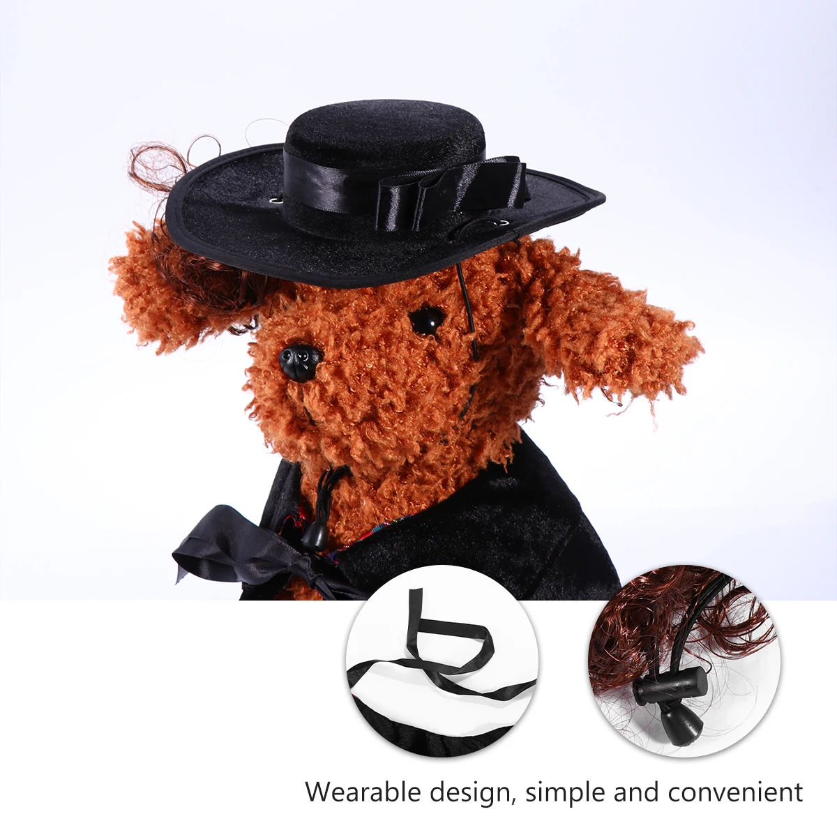 

Pet Costume Cosplay Cloak Hairy Black Cat Dog Puppy Party Halloween Clothes Hat Lightweight Comfortable Breathable