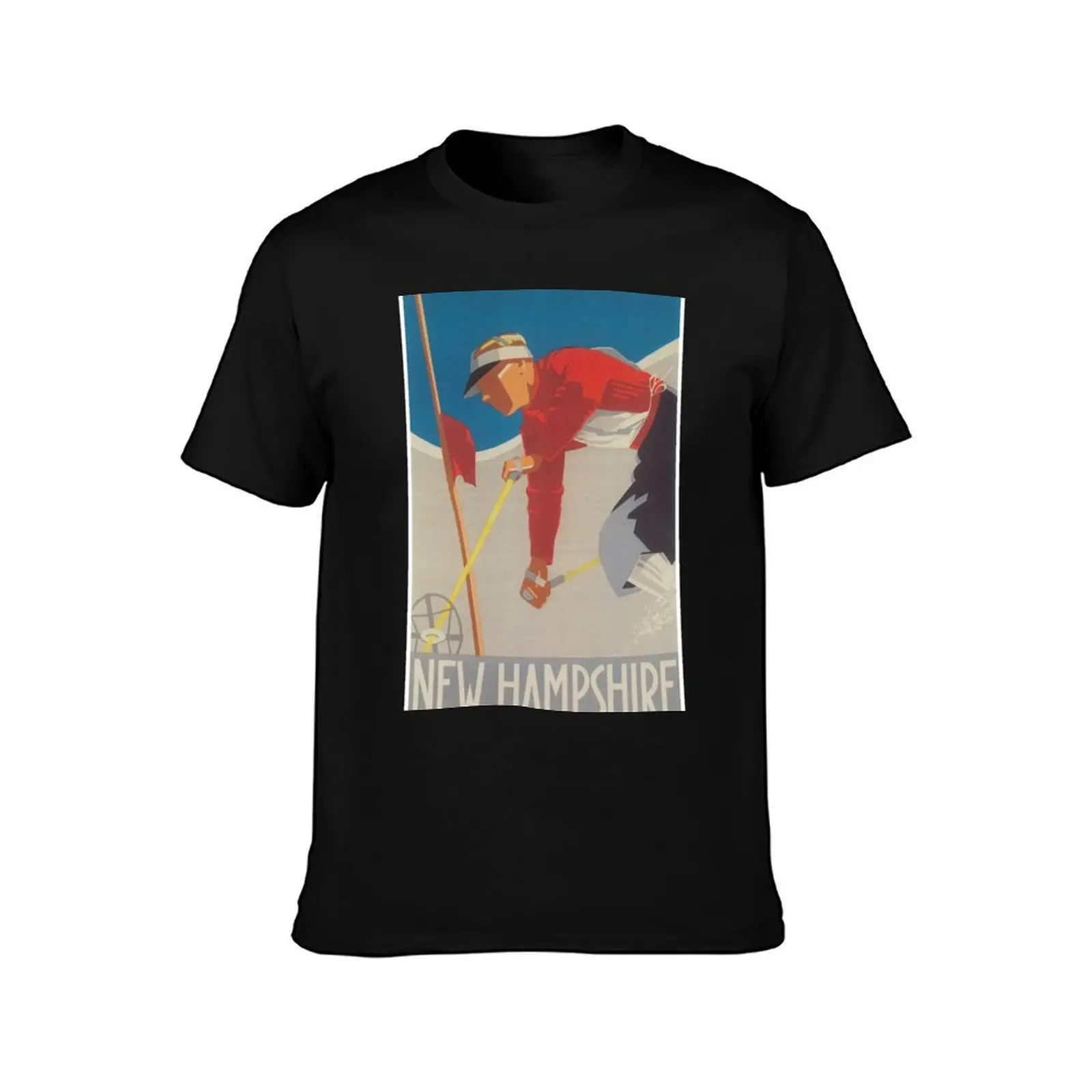 New Hampshire, Retro Vintage Ski Poster T-Shirt Soft Touch Basic Cotton T-Shirt