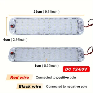 LED-Strip-Licht-Innenraum mit Schalter, Innenlampe aus Autos, Dachbeleuchtung, Kaffee, Bus, Wohnmobil, Boot, 72 LEDs, 12 V-80 V 10 Hauptverkauf Carrinhas 4x4 Open Box - №1