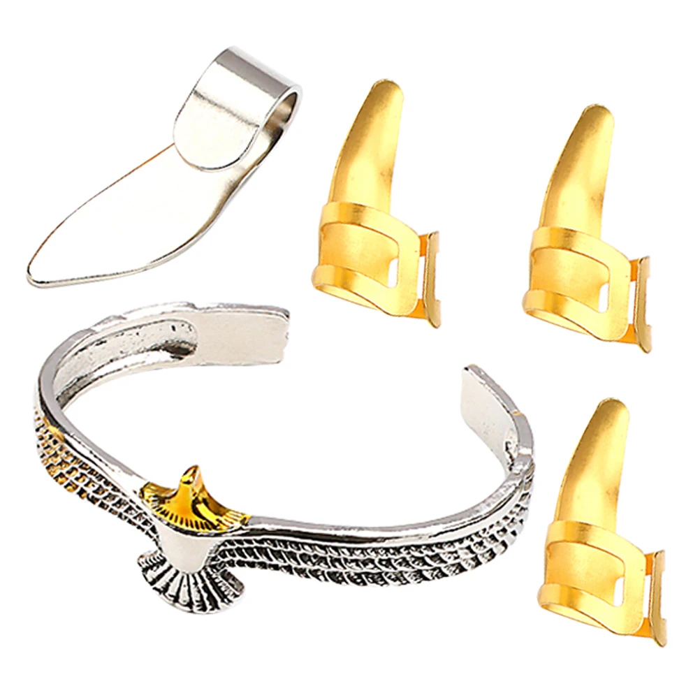 

Golden Bracelet Guitar Metal Finger Picks Durable and Silver Thumb Accessories for
