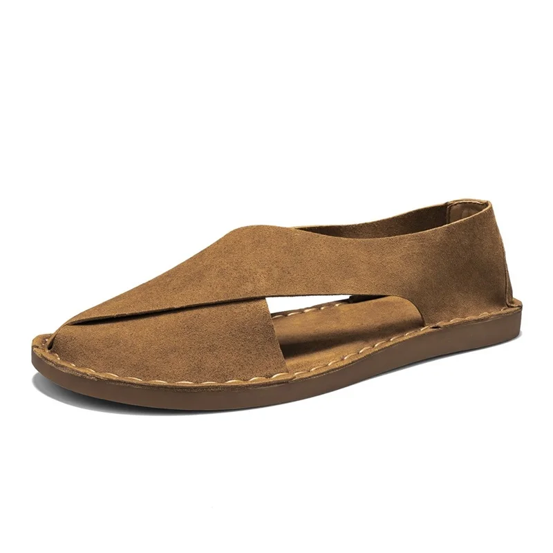 

Men Simple Daily Slippers Wearproof Non Slip Rubber Sole Breathable Open Toe Indoor Outdoor Beach Leisure Walking Shoes