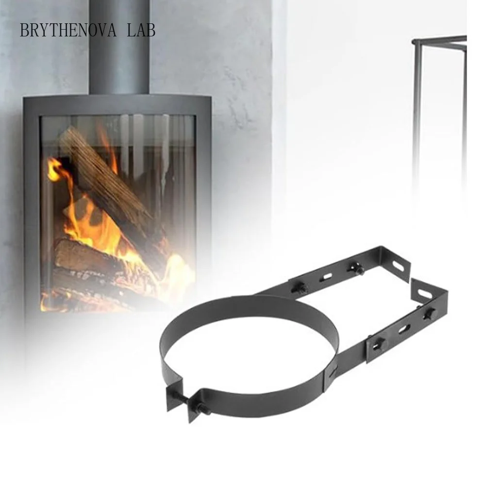 1pc Smoke Pipe Bracket Chimney Pipe Holder Adjustable Stainless Wall Steel Support for 150mm Chimneys Fireplace Extractor Fixing