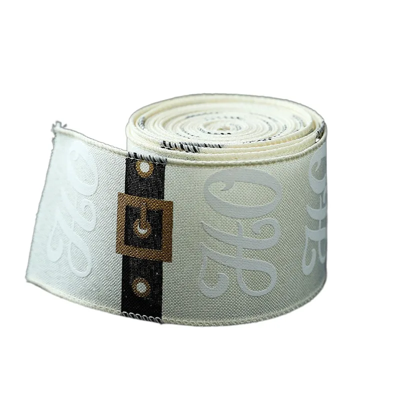 2M/Roll Linen Christmas Ribbon Xmas Snowman Gift Wrap Ribbon Snowflake Gift Tape Gift Box Packing Strap New Year Gift