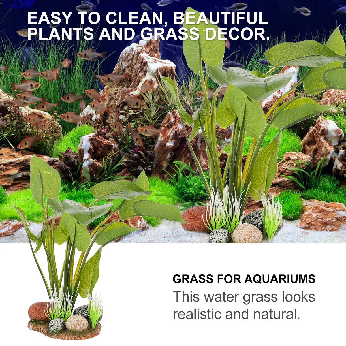 

1Set Water Grass Plants Aquarium Decoration Resin Ornament Realistic Artificial Simulate Aquatic Plant for Fish Tank Decor