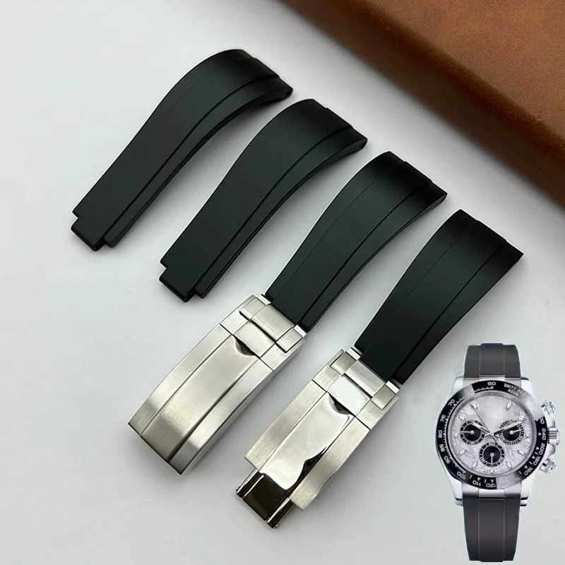 Rubber Watchband for Rolex Daytona Submariner Role OYSTERFLEX Yacht Master Small Wristband 20mm Silicone Watch Strap