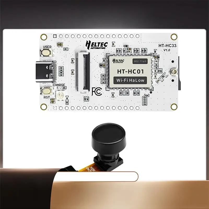 

H ELTEC AUTOMATION Wi-Fi Halow ESP32 HT-HC33 Макетная плата OV3660 Комплект модуля камеры 120 ° Широкоугольный Len-X64A