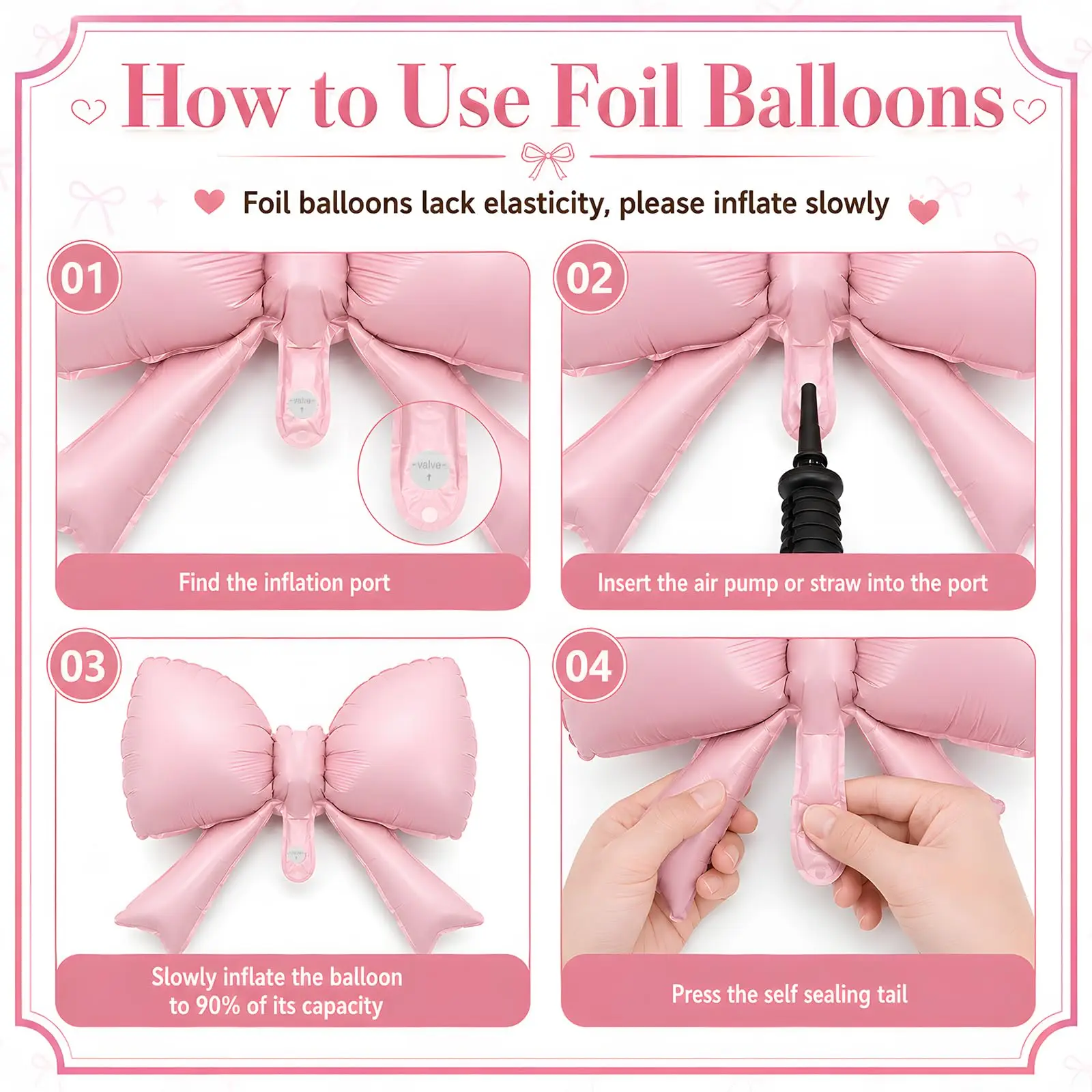 35 Stück/12 Zoll rosa Schleifenballons, pastell hellrosa transparente weiße Schleifendruck-Coquette-Ballons für Mädchen und Frauen zum Geburtstag und zur Hochzeit – Detail 8