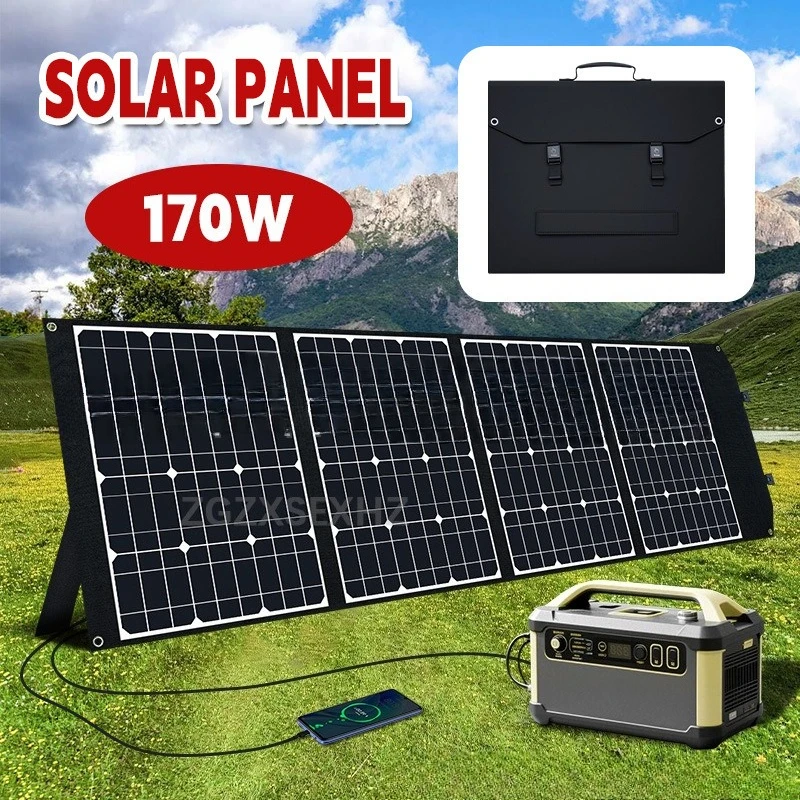 Solar Panel Monocrystalline 170W Solar Folding Bag Outdoor Power Charging Station