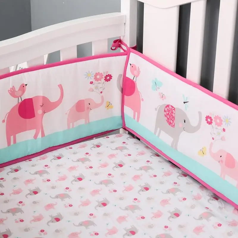 Crib Rail Covers 4PCS Crib Padding For Sides Bed Safety Rails For Children Baby Proofing With Strap Crib Cushion Baby & Toddler