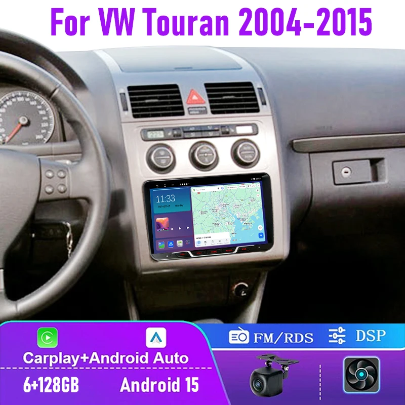 

Touran Android Auto 15 For volkswagen Touran 2004-2015 Multimedia Player 2 Din Car Stereo, 9inch Touchscreen Car Radio CarPlay