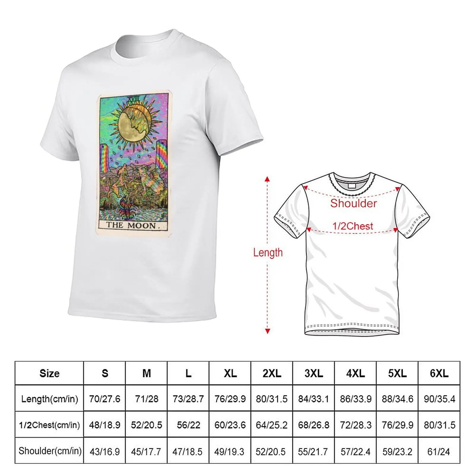 Psychadelic Tarot- The moon T-Shirt anime t shirts oversize man t shirt summer