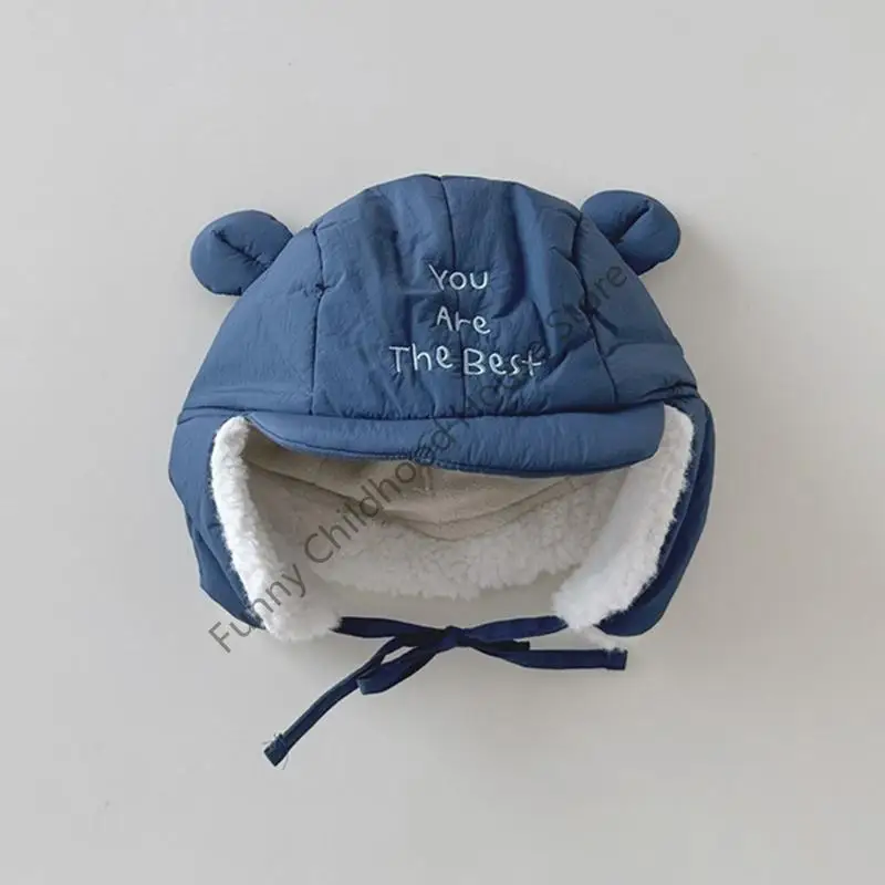 D0LA 유아 추운 날씨 모자 Rapiddry 면 혼합 귀 보안 모자 48-53cm