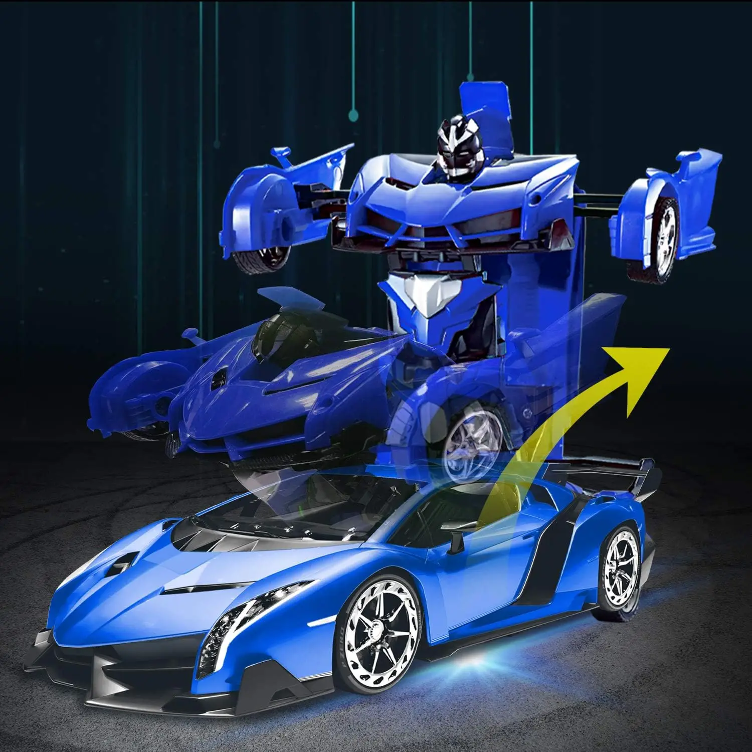 Auto telecomandata - Trasforma i giocattoli robot per ragazzi e adolescenti, auto RC ricaricabile con luci, auto RC da 2,4 Ghz ricaricabile 1:18