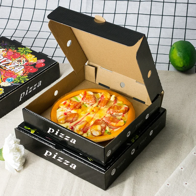 Cajas de Pizza para llevar productos personalizados, caja de Pizza para llevar, precio barato, embalaje de papel con logotipo