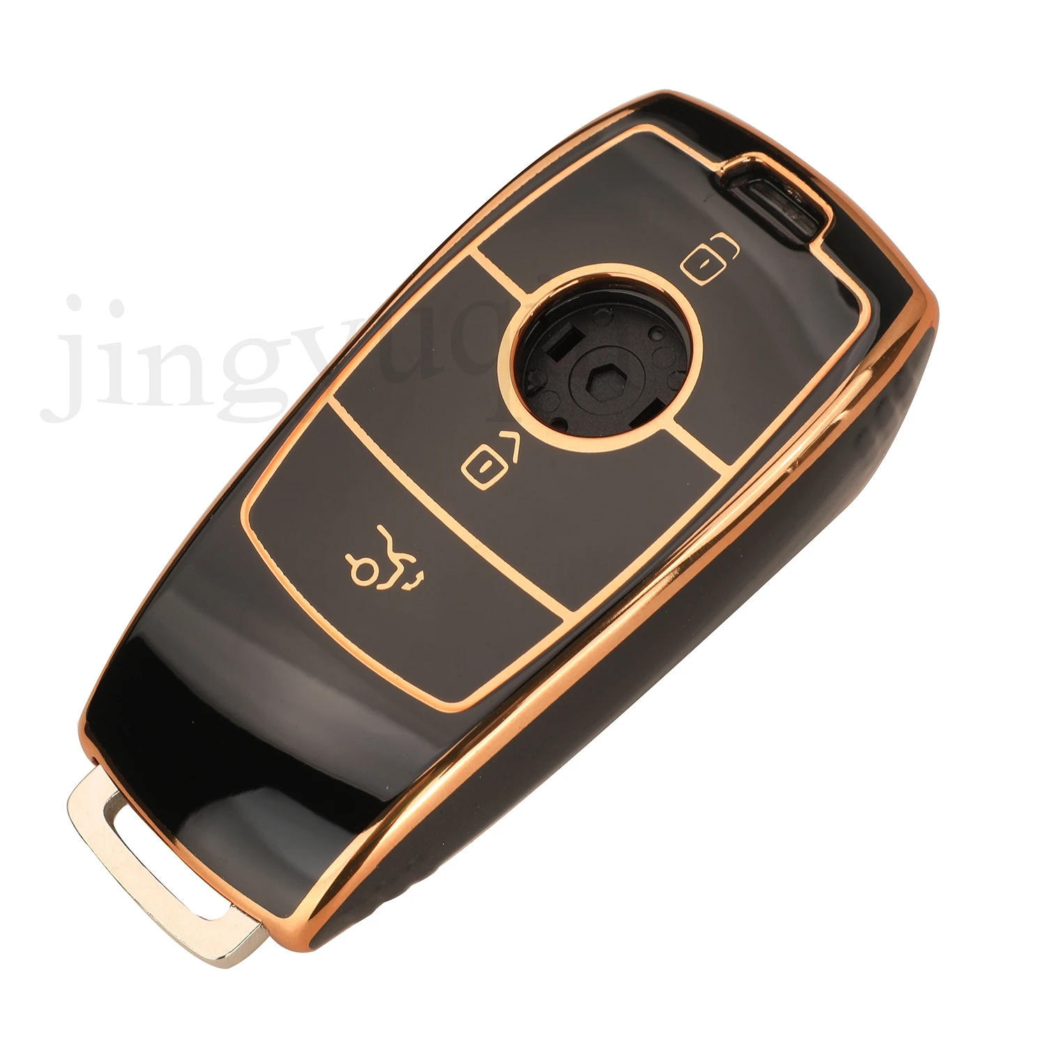 Jingyuqin 3BTN Fashion Soft TPU Car Key Case For Mercedes Benz A C E S G Class GLC CLE CLA GLB GLS W177 W205 W213 W222 X167 AMG