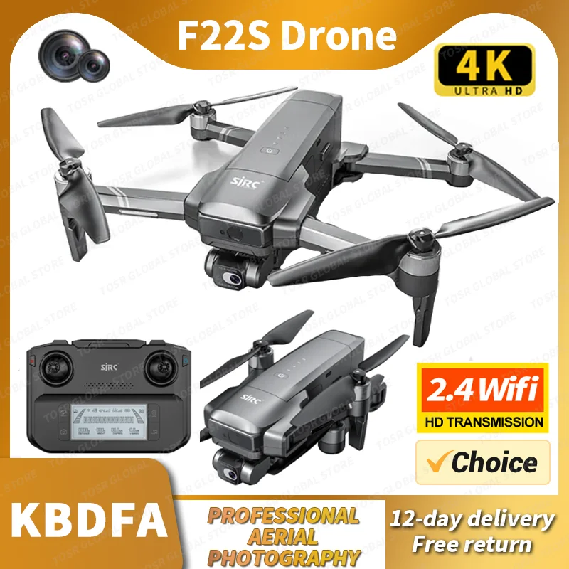 KBDFA F22S RC Drone profesjonalne podwójne kamera HD zdjęcia lotnicze FPV helikoptery unikanie przeszkód składane zabawki zdalnie sterowany