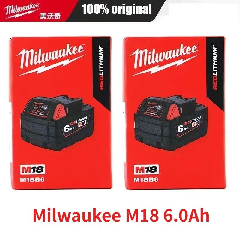 Milwaukee M18 6.0Ah Replacement Lithium Battery M18B6 48-11-1860 18V Li-ion Battery For M18 Circular Saw Grinder Power Tools