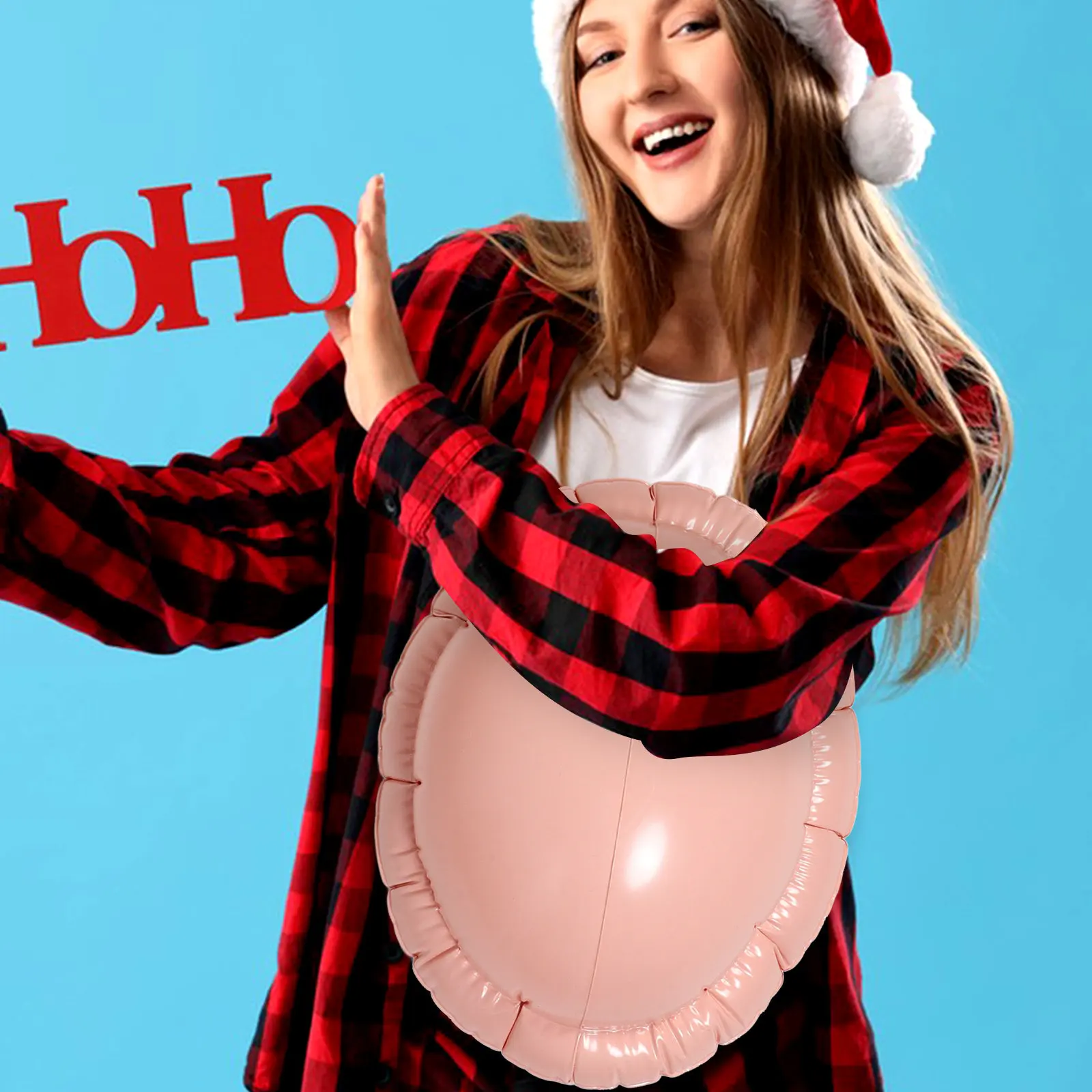 

2Pcs Inflatable PVC Santa Claus Belly Prop Multifunctional for Parties Film Shoots Cosplay Pregnant Belly Pregnant Party Costume