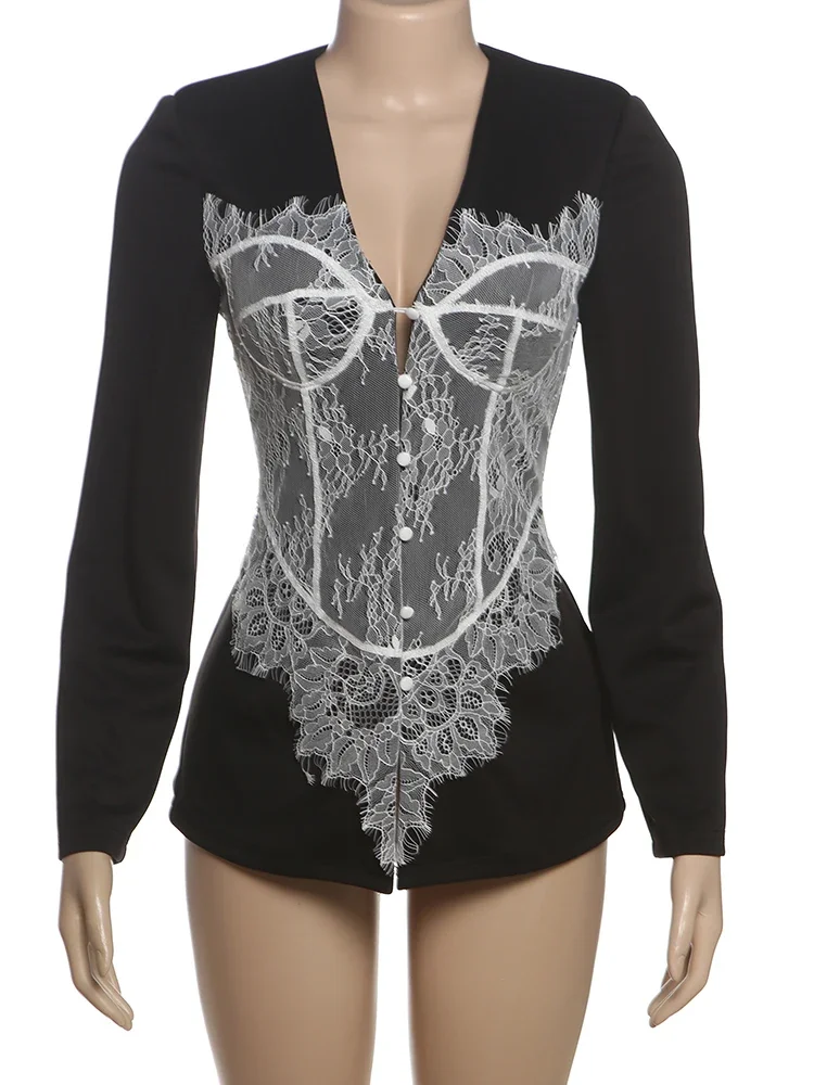 ملابس علوية نسائية فريدة من نوعها من Kliou موضة الخريف بأكمام كاملة واحدة الصدر ورقبة على شكل حرف v معاطف ضيقة ملابس خارجية للشارع للسيدات