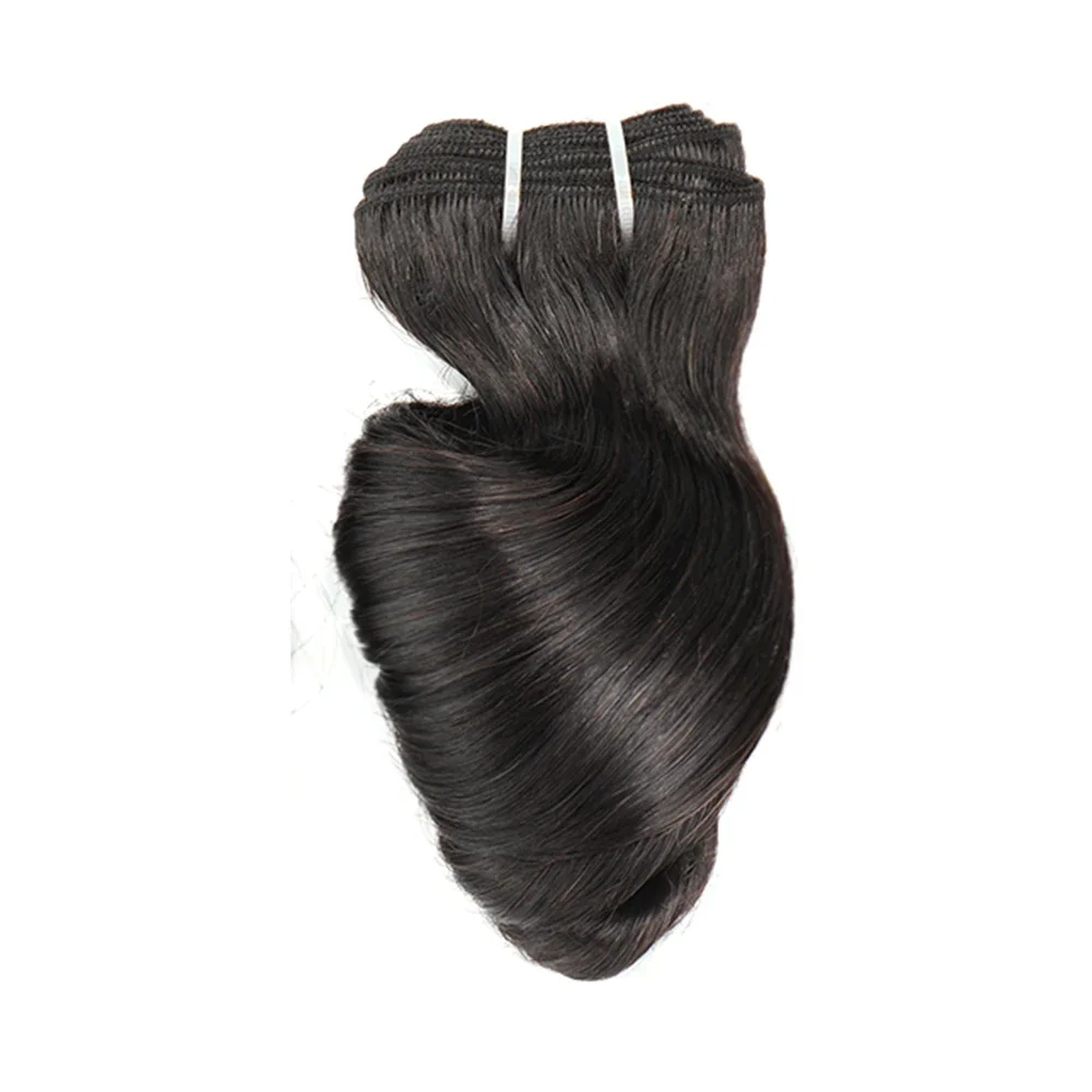 Bundel gelombang longgar rambut manusia Brasil ditarik ganda 1/3 buah/lot ekstensi rambut Remy keriting telur bundel jalinan rambut manusia Funmi