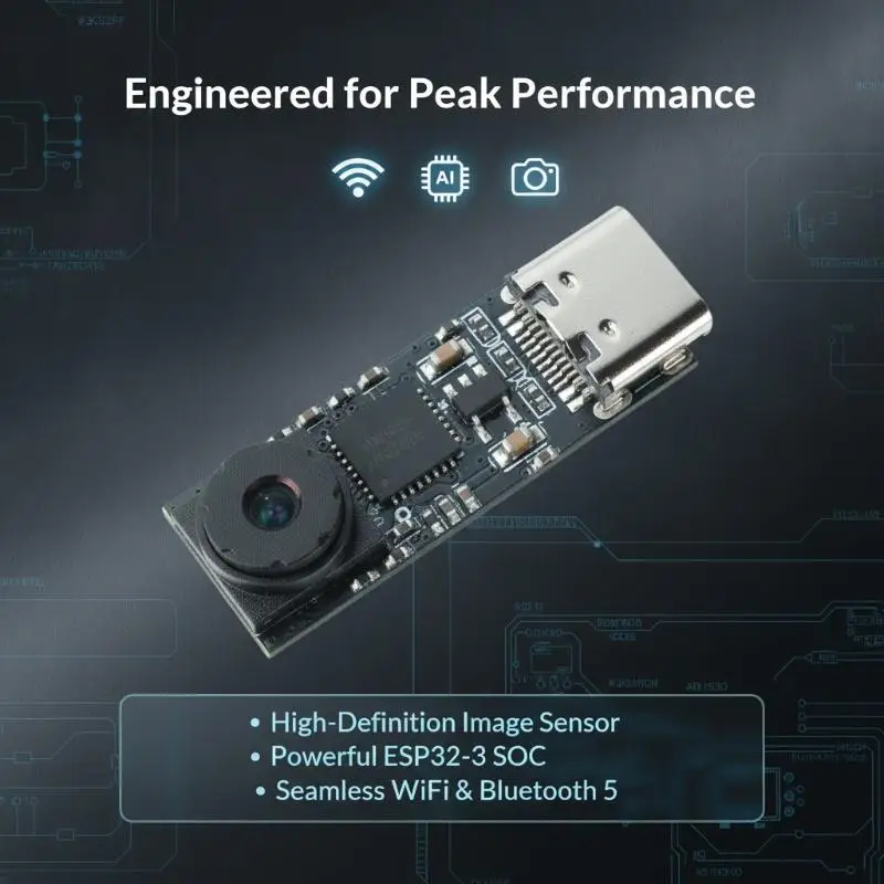 ∘Mini USB Type-C Camera Module ESP32-S3 Development Board 720P 1280 * 720 1MP 65 Degree Camera For Win 10 11 Android ESP32S3 IO