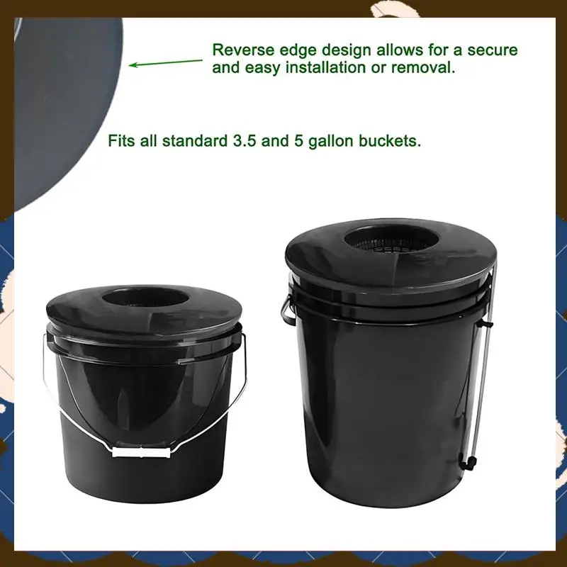 

6-дюймовый сетчатый горшок для 5 галлонов для BUCKET с широкими крышками (5 упаковок) сетчатые чашки для гидропоники Buck, корзина DWC Li-[A53I]