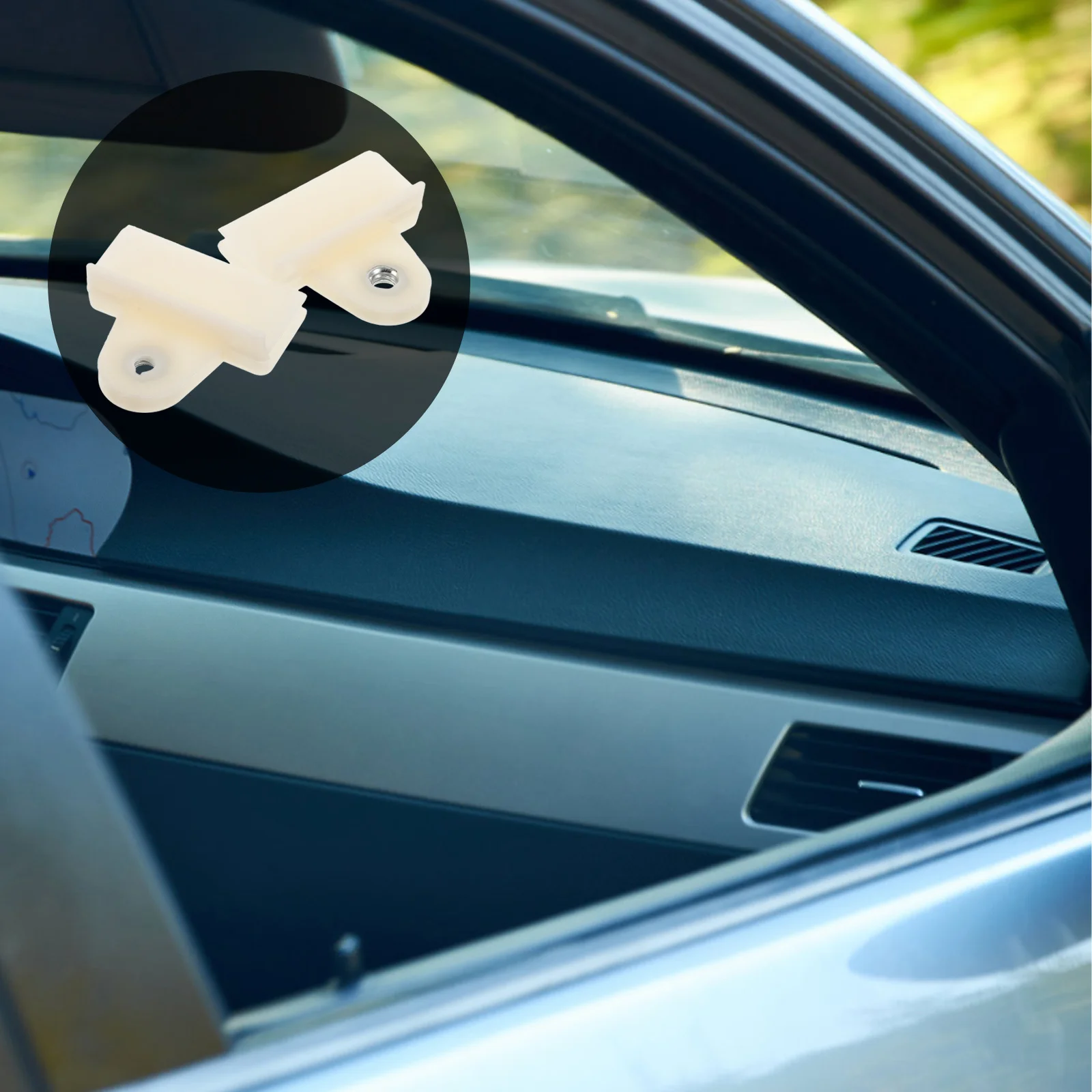

1Pair Auto Glass Regulator Holder Clips Beige Easy to Use Long Lasting Support for Multiple Car Models Stair Rail Glass Clips