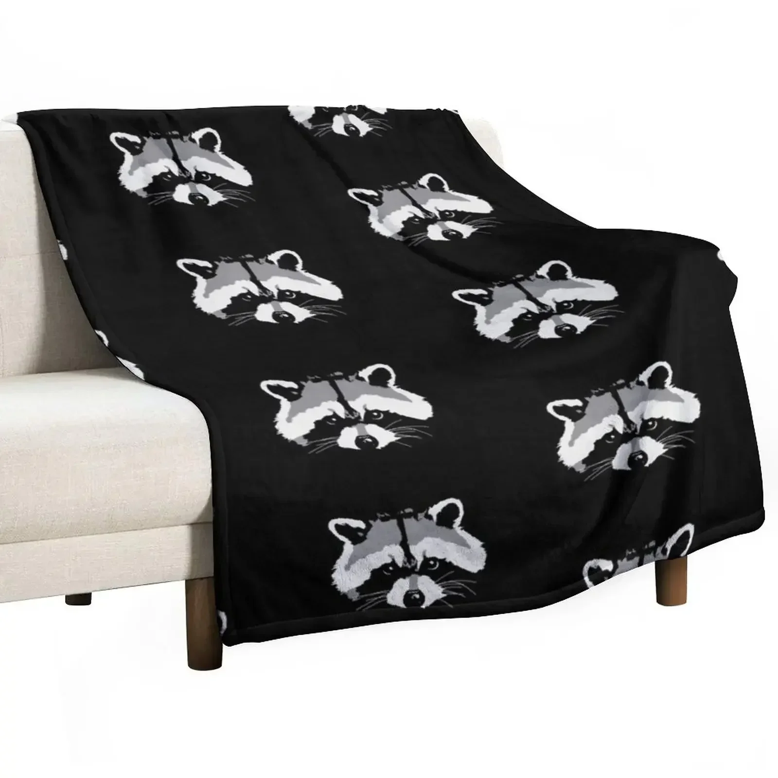 

Raccoon face Throw Blanket Sofa Quilt for sofa Summer Blankets