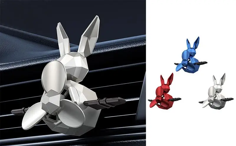 Car Air Vent Clip Geometric Rabbit Car Aromatherapy Car Air Conditioning Vent Decoration Men's and Women's Car Interior Perfume