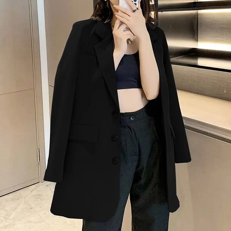 Commute Blazer Overcoat Female Women'S Coats Hot Selling Full Harajuku Gothic Y2K Punk E Girl Back Workwear Overcoats Printed