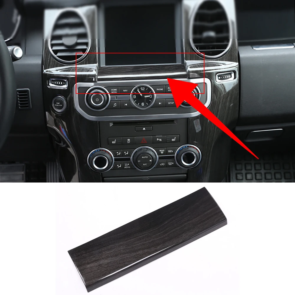 GPS screen below panel cover trim stickers for Land rover Discovery 4 ABS chrome auto accessories decoration dark wood grain