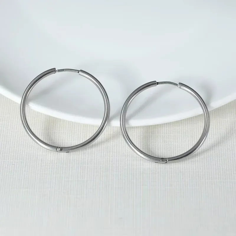 

50 pieces per set Stainless steel earrings exaggerated large earrings solid color ring multifunctional personalized earrings