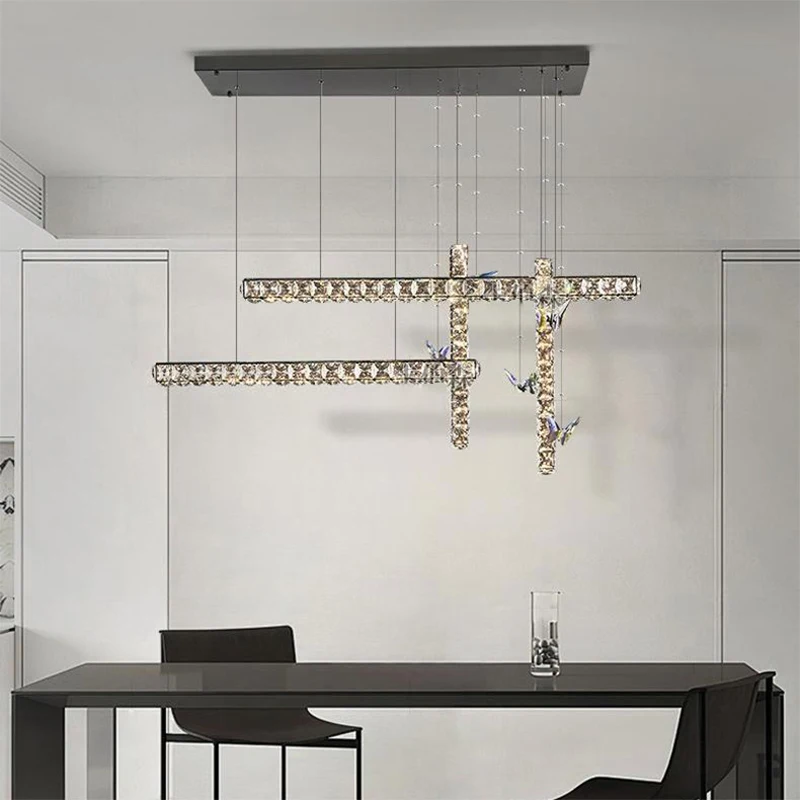 Designer's Fashionable Chandelier Luxurious Restaurant Crystal Chandelier Grand Dining Table Dining Room And Bar Chandelier