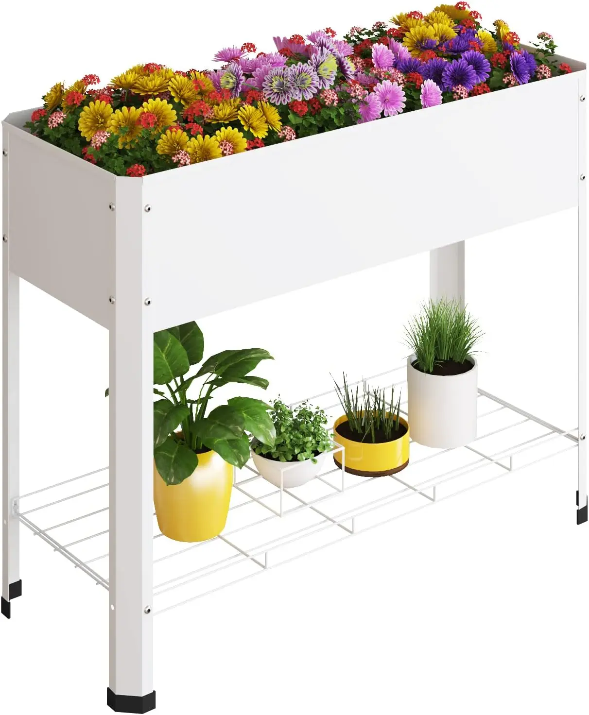 

Raised Garden Bed with Detachable Legs Elevated Metal Planter Box for Growing Fresh Herbs Vegetables Flowers Succulents&Other Pl