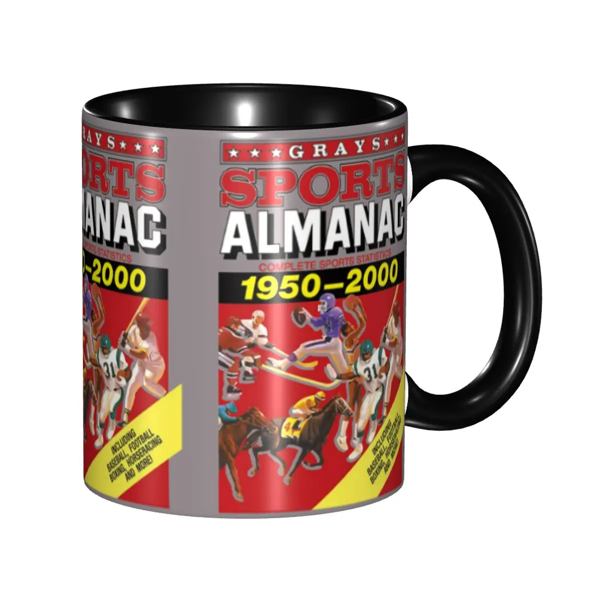 Taza personalizada de estadísticas deportivas, almanaque deportivo de grises, bricolaje, Regreso al futuro, Taza de café con leche y té de cerámica