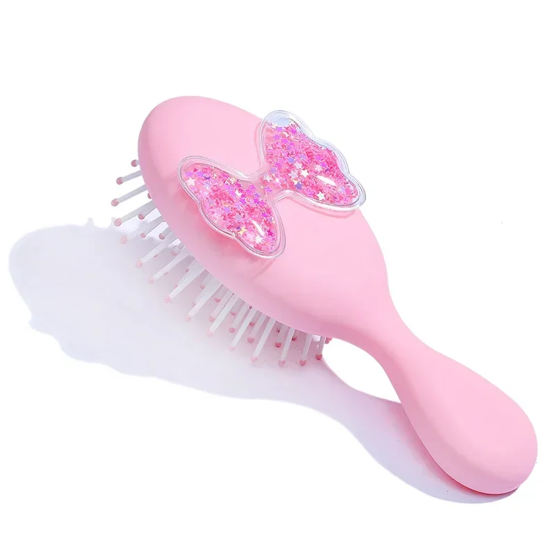 Girls Hair Comb Candy Color Hairbrush Scalp Massage Comb Women Wet Curly Detangle Hair Brush Girl Hair Brush Baby Pink Hairbrush